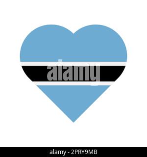 Botswana vector flag heart on white background Stock Vector