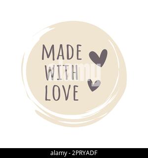 Made with love cup stain label Stock Vector