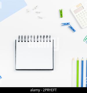 Office Supplies Over Desk With Keyboard And Glasses And Coffee Cup For Working Stock Photo