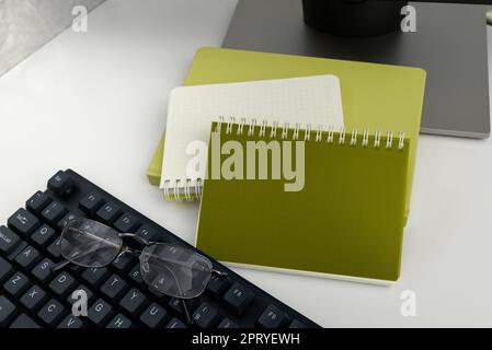 Multiple Assorted Collection Office Stationery Photo Placed Over Table Stock Photo