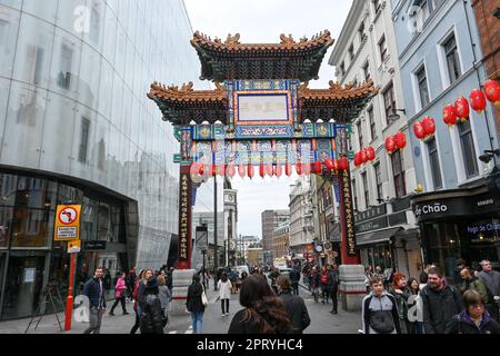 London, UK. 27th Apr, 2023. A Chinese pagoda in London Chinatown, London, United Kingdom. Credit: See Li/Picture Capital/Alamy Live News Stock Photo