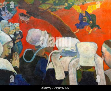 The Vision of the Sermon, Jacob Wrestling with the Angel,  Paul Gauguin, Stock Photo