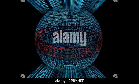 Advertising on the web binary data sphere Stock Photo