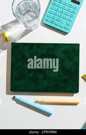 Multiple Assorted Collection Office Stationery Photo Placed Over Table Stock Photo