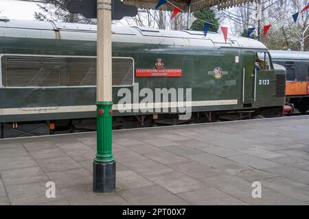 A diesel locomotive on the Great Central Railway Stock Photo