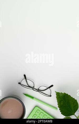 Multiple Assorted Collection Office Stationery Photo Placed Over Table Stock Photo