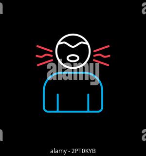 Novel Coronavirus symptoms dry cough vector icon Stock Vector