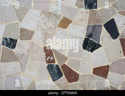 opus incertum irregular work tiled marble floor texture useful as a background Stock Photo