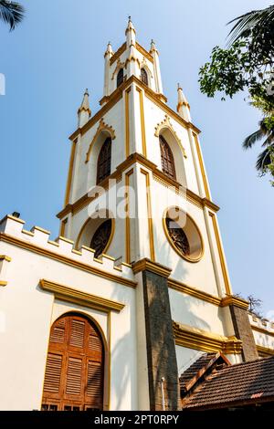 Bell tower of the Saint Thomas cathedral, Mumbai, Maharashtra, India, Asia Stock Photo