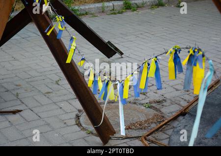 Maidan square paying tribute to fallen fighters in Kiev - Ukraine Stock Photo