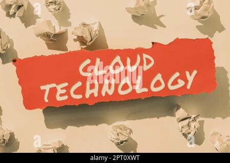 Conceptual display Cloud Technology, Word for on demand availability of computer system resources Stock Photo
