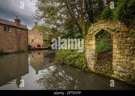 Cromford Wharf on the Cromford Canal, Derbyshire, England Stock Photo