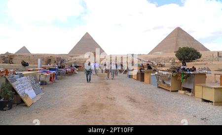 The Pyramids at Giza, Egypt. Stock Photo