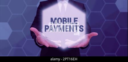 Inspiration showing sign Mobile Payments, Business showcase financial transaction processed through a smartphone Stock Photo