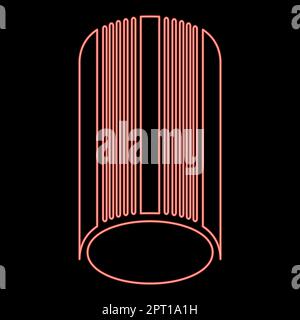 Neon solarium red color vector illustration image flat style Stock Vector