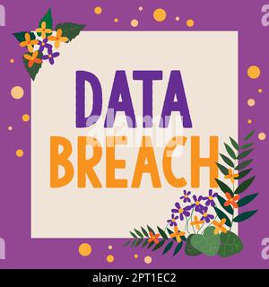 Handwriting text Data Breach, Business showcase security incident where sensitive protected information copied Stock Photo