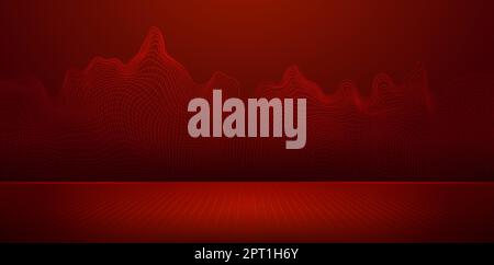 Topografi Data Red Background Stock Vector