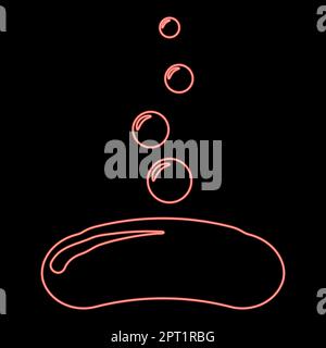 Neon soap with bubbles view bar icon black color vector illustration flat style image red color vector illustration image flat style Stock Vector