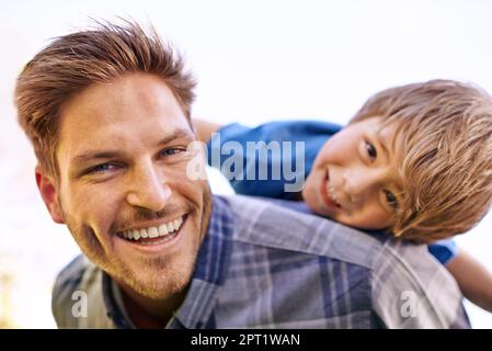 Like two peas in a pod. Portrait of an affectionate young father and his son Stock Photo