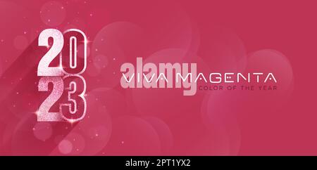 2023 Viva Magenta Color of the year Stock Vector