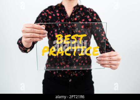 Text caption presenting Best Practice, Concept meaning Selective Focus Proven Ideas for Success and Effective Stock Photo