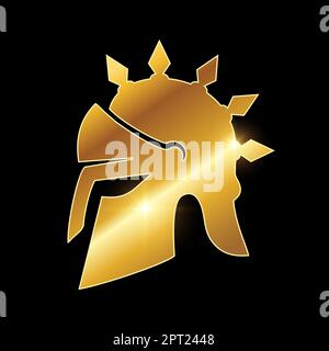 Golden Medieval  Armor Helmet Vector Icon Stock Vector