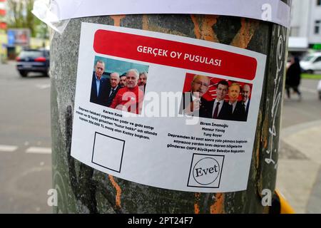 Sticker, presidential election, parliamentary election Turkey in May 2023,Turkish citizens, Berlin, Germany Stock Photo