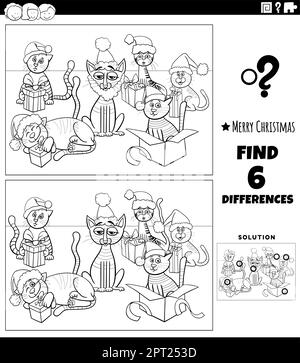 differences task with cartoon cats coloring page Stock Vector Image ...