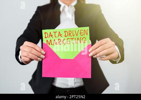 Inspiration showing sign Data Driven Marketing, Concept meaning Strategy built on Insights Analysis from interactions Stock Photo