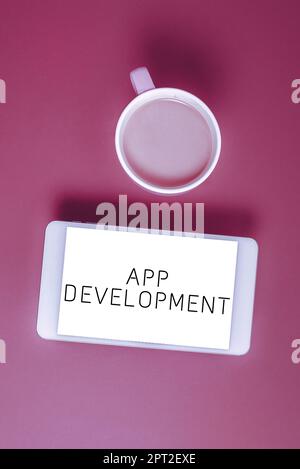 Handwriting text App Development, Business approach producing computer software with a specialized purpose Stock Photo