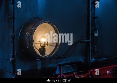 Lantern of a old steam locomotiv Stock Photo