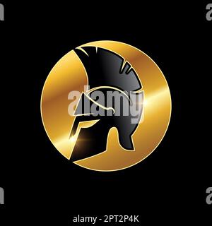Golden Medieval  Armor Helmet Vector Icon Stock Vector