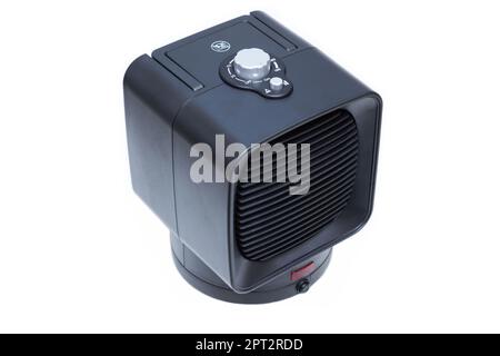 Electric air heater with fan on a white background Stock Photo