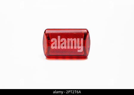 Red bicycle taillight isolated on white background Stock Photo