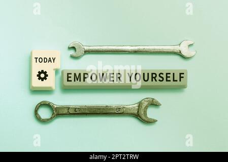 Conceptual caption Empower Yourself, Business idea provides value to the lives of your potential clients Editing And Retyping Report Spelling Errors, Stock Photo