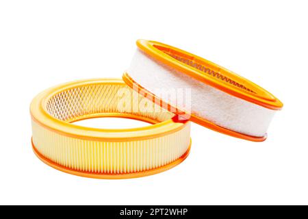 Air filters for a carbureted car on a white background Stock Photo