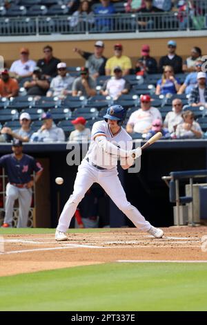 Durham, NC: Durham Bulls infielder Kyle Manzardo (7) fields the ball at ...