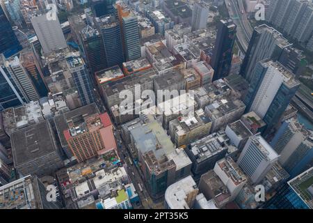 Kwun Tong, Hong Kong 27 February 2019: Top view of Hong Kong city Stock Photo