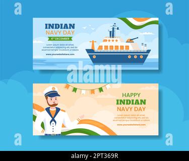 Free Vector | Hand drawn flat indian navy day illustration
