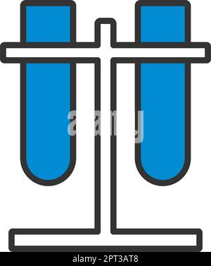 Lab Flasks Attached To Stand Icon Stock Vector