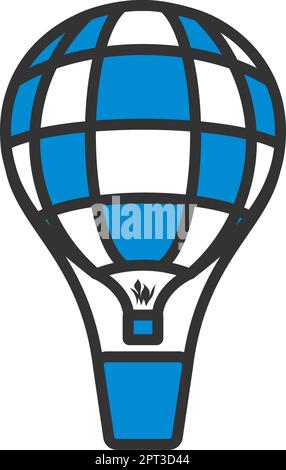 Icon Of Hot Air Balloon. Bold outline design with editable stroke width ...