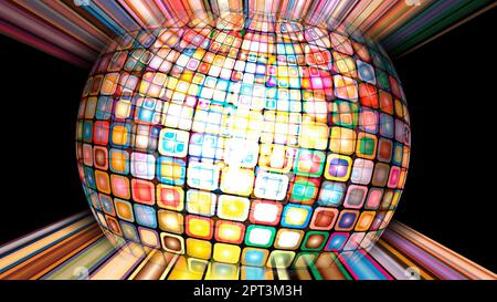 Colorful light rays and pixels Stock Photo - Alamy
