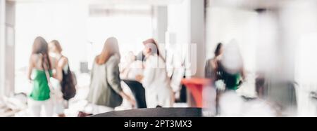 Blured image of businesspeople at coffee break at conference meeting. Business and entrepreneurship. Stock Photo