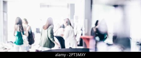 Blured image of businesspeople at coffee break at conference meeting. Business and entrepreneurship. Stock Photo