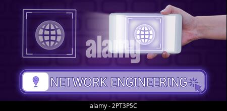Text caption presenting Network Engineering, Word for professional who has the skills to oversee the net Stock Photo