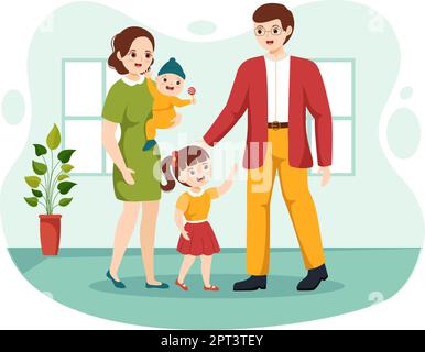 Child Adoption Agency By Taking Kids To Be Raised, Cared And Educated With Love In Flat Cartoon Hand Drawn Template Illustration Stock Vector