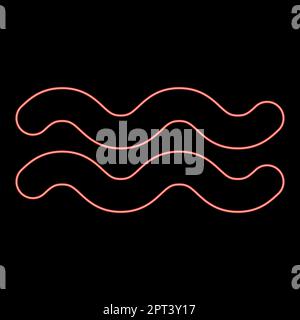 Neon washable Designation on the wallpaper symbol icon black color vector illustration flat style image red color vector illustration image flat style Stock Vector