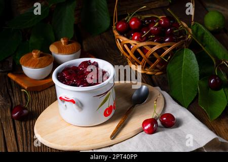 classic homemade cherry jam Stock Photo