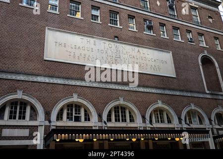 Town Hall Theatre is an historic landmark in Times Square, New York City, USA  2023 Stock Photo