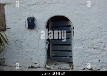 Traditional architecture of Theologos village on the island of a the Rhodes in Greece Stock Photo